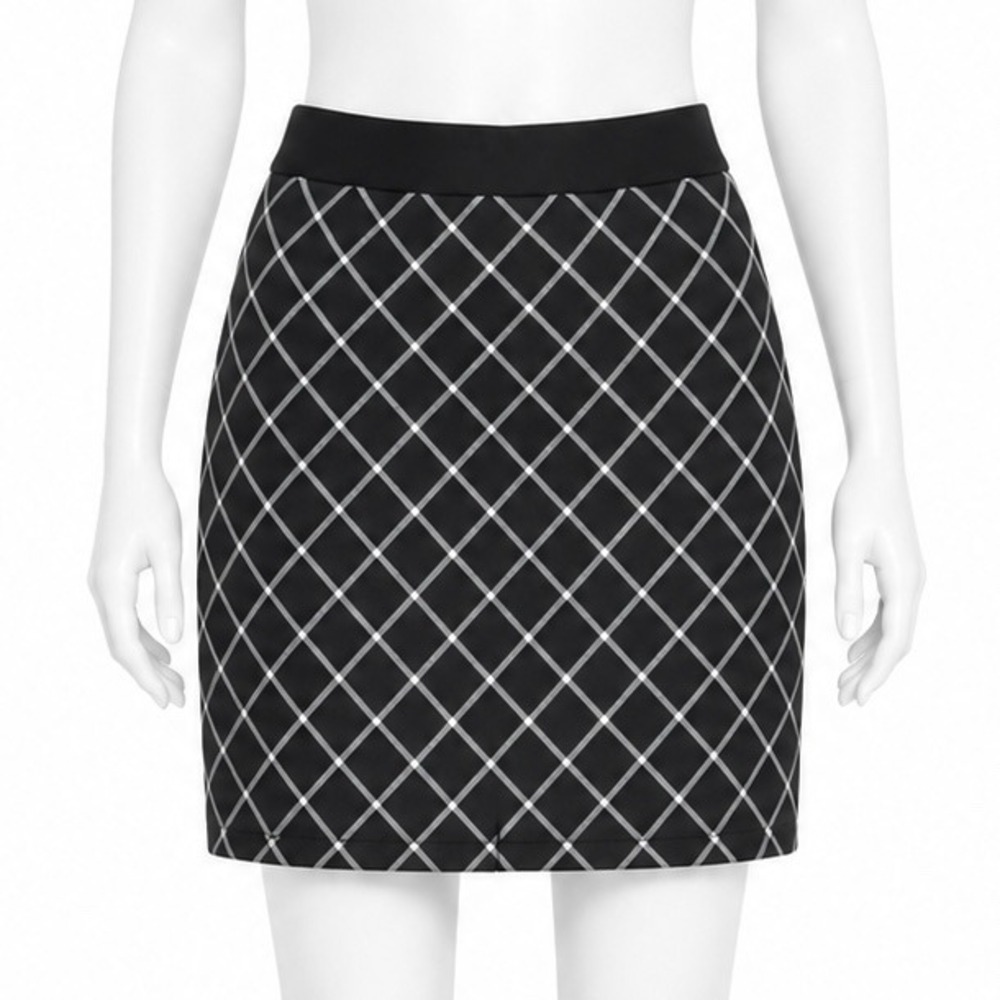 The Limited Pencil Skirt Womens 12 Black White Plaid Grid Career Back Zip Lined - Picture 1 of 11